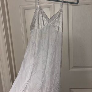 White Lace Trim Nightgown